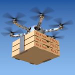 Un dron que entrega pizza